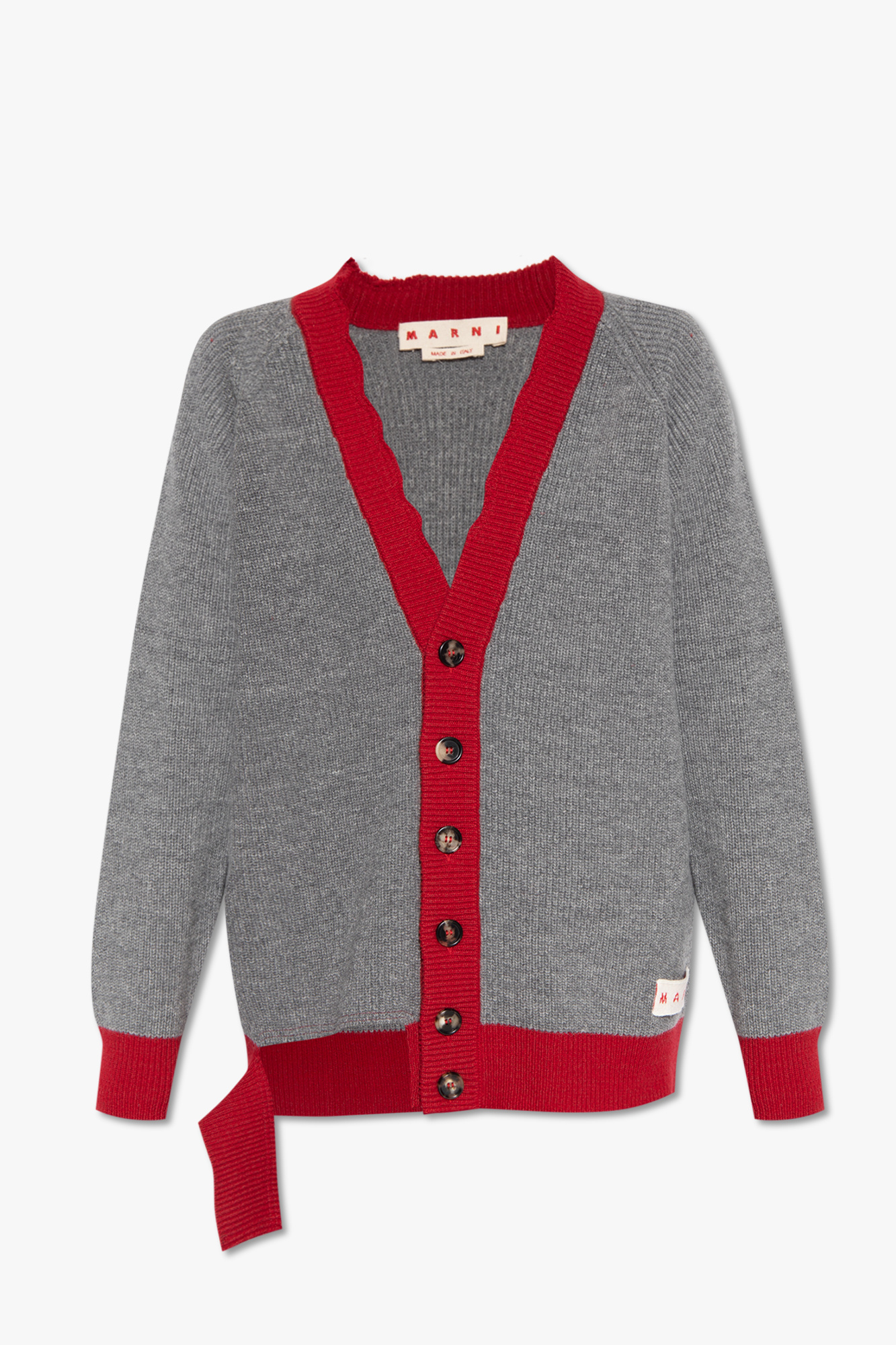 Grey Cardigan with logo Marni - SchaferandweinerShops